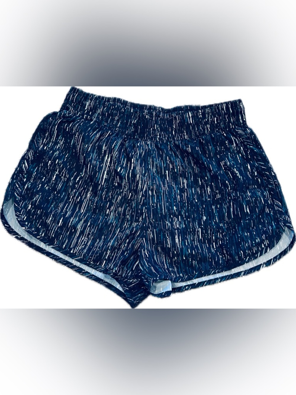 Athletic Works Navy and White Striped Sprint Shorts